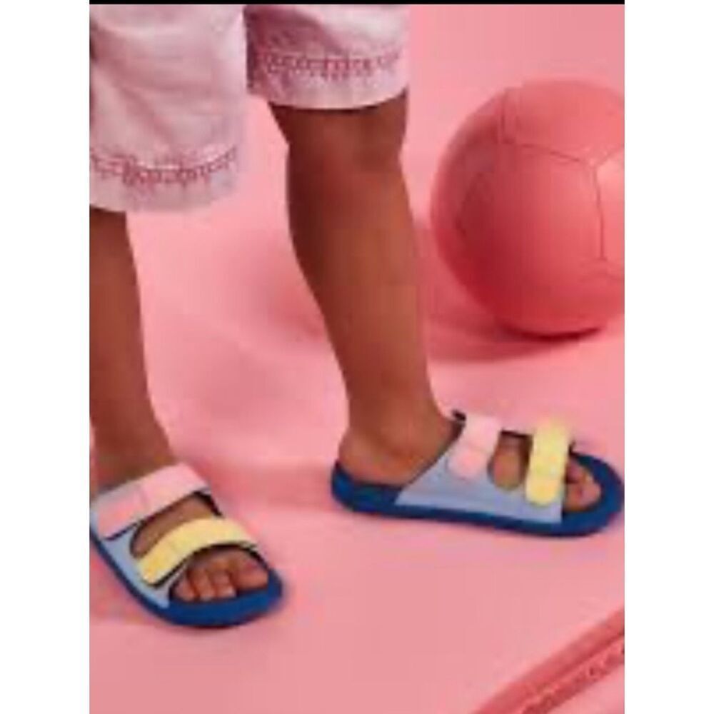 Native Sandals Frankie Sugarlite in Resting Blue Dazzle Pink Girls Size 1